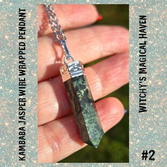 Kambaba Jasper Crystal Point Pendant - Picture 5 of 5